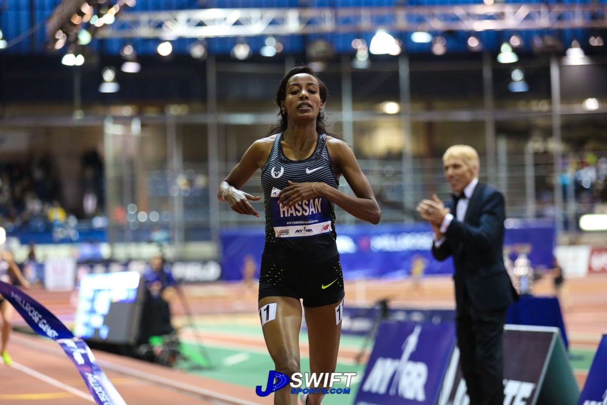 Sifan Hassan in the Wanamaker Mile. 