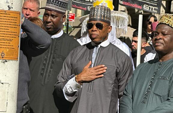 Historic flag raising ceremony for Nigeria at Bowling Green Park