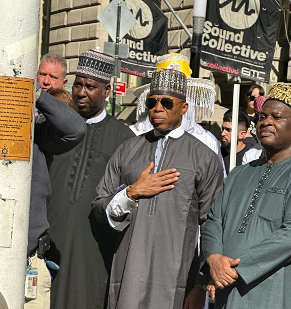 Historic flag raising ceremony for Nigeria at Bowling Green Park
