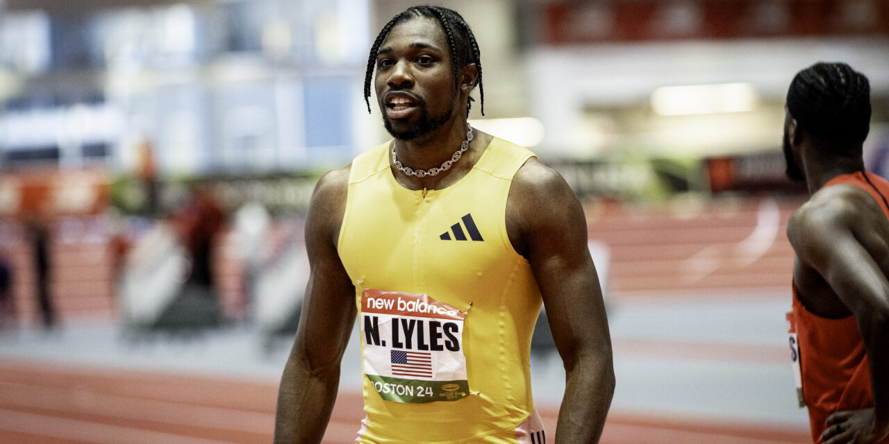 Lyles breaks 60m meeting record in Boston with 6.44